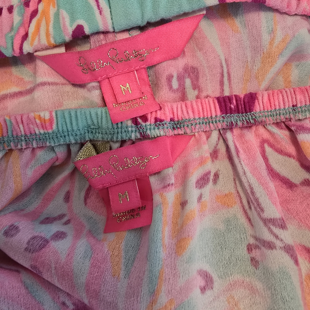 Lilly Pulitzer Aqua Floral Maxi Dress with Pink & Coral Blooms - Picture 11 of 11